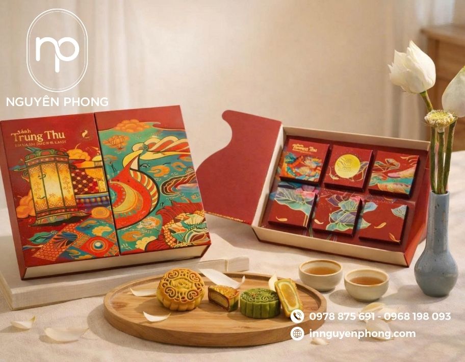 Mẫu thiết kế hộp bánh trung thu sang trọng 